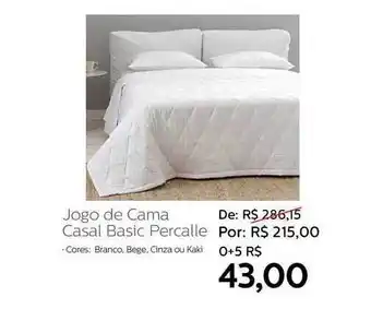 Jogo De Cama Casal Basic Percalle