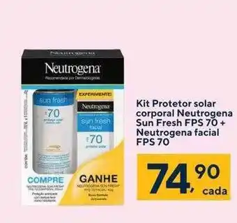 Kit protetor solar corporal neurogena sun fresh fps 70+ neutrogena facial fps 70