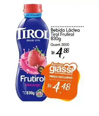 Giassi Supermercados Bebida Láctea Tirol Frutirol 830g oferta