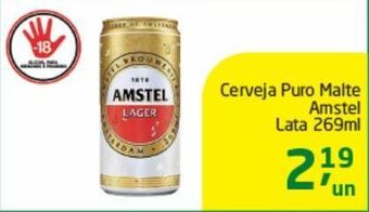 Tenda Atacado Cerveja puro malte amstel lata 269ml oferta