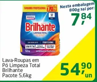 Tenda Atacado Detergente em pó limpeza total brilhante pacote 5,6kg oferta