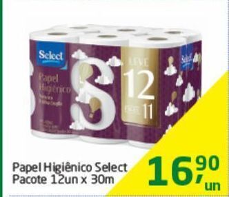 Tenda Atacado Papel higiênico select pacote 12un x 30m oferta