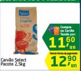 Tenda Atacado Carvão select pacote 2,5kg oferta