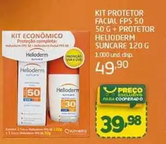 Cooper Kit protetor facial fps 50 + protetor helioderm suncare oferta