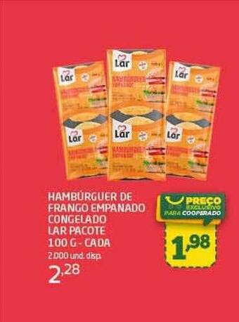 Cooper Hambúrguer de frango empanado congelado lar oferta