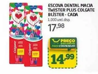 Cooper Escova dental macia twister plus colgate blister oferta