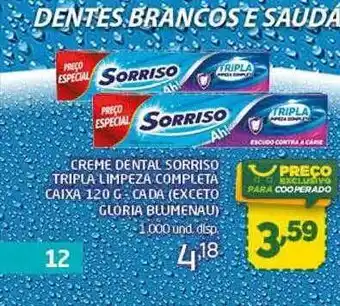 Cooper Creme dental sorriso tripla limpeza completa oferta