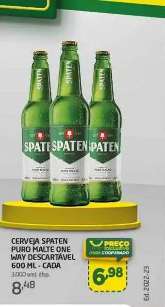 Cooper Cerveja spaten puro malte one way descartavel oferta