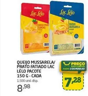 Cooper Queijo mussarela prato fatiado lac lélo oferta