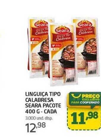 Cooper Linguiça tipo calabresa seara oferta