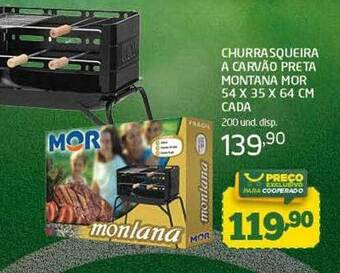 Cooper Churrasqueira a carvão preta montana mor 54 x 35 x 64 cm oferta