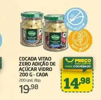 Cooper Cocada vitao zero adição de açucar vidro oferta