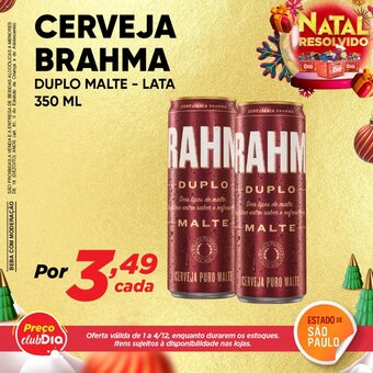 Dia Cerveja Brahma Duplo Malte Lata 350ml oferta