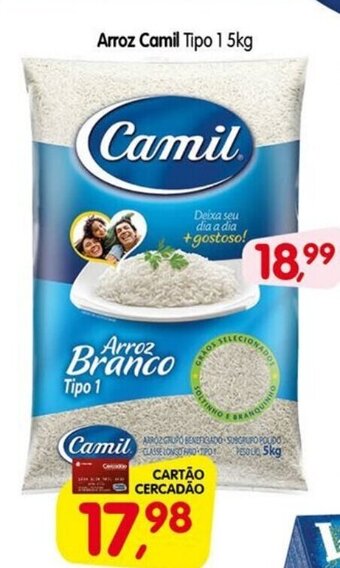 Cercadão Arroz Camil tipo 1 5kg oferta