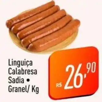 Supermercados Pague Menos Linguica Calabresa Sadia granel/kg oferta