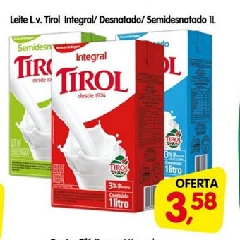 Cercadão Leite L.v Tirol Integral/ Desnatado/ Semidesnatado 1L oferta