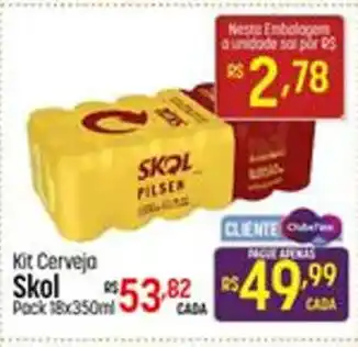 Muffato Kit Cerveja Skol pack 18x350ml oferta