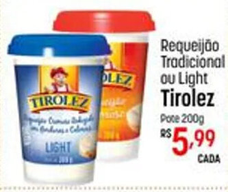 Muffato Requeijao Tradicional ou Light tirolez 200g oferta