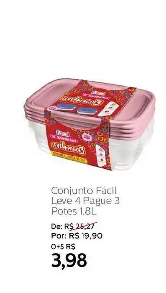Conjunto Fácil Leve 4 Pague 3 Potes 1.8l