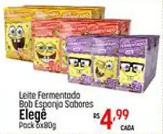 Muffato Leite Fermentado Bob Esponja Sabores Elege 6x80g oferta