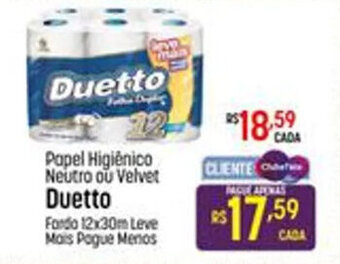 Muffato Papel Higiénico Neutro ou Velvet Duetto oferta