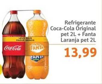 Sonda Refrigerante coca-cola original pet + fanta laranja oferta