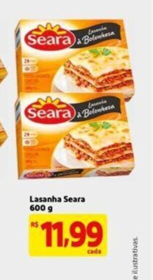 Extra Supermercado Lasanha Seara 600g oferta