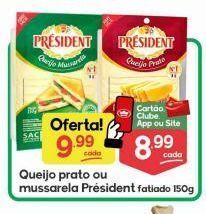 Supermercados Princesa Queijo prato ou mussarela président 150g oferta