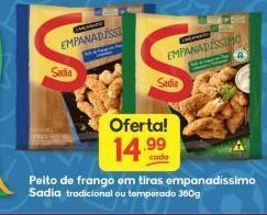 Supermercados Princesa Peito de frango em tiras empanadissimo sadia 360g oferta