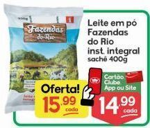 Supermercados Princesa Leite em pó fazendas do rio inst. integral 400g oferta