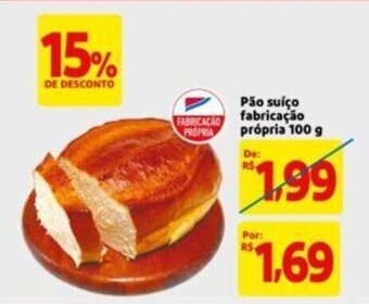 Extra Supermercado Pao Suico fabricacao propria 100g oferta