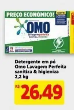 Extra Supermercado Detergente em po Omo Lavagem Perfeita Sanitiza & Hgieniza 2.2kg oferta