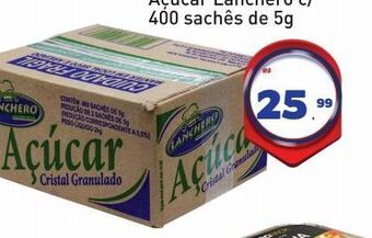 Tonin Superatacado Açúcar lanchero c/ 400 sachês de 5g oferta