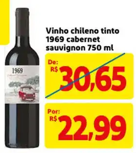Mercado Extra Vinho Chileno Tinto 1969 cabernet sauvignon 750ml oferta