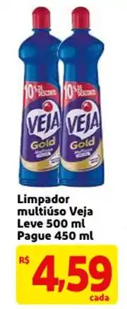 Mercado Extra Limpador multiuso Veja Leve 500ml pague 450ml oferta