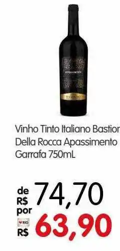 Zona Sul Vinho tinto italiano bastior della rocca apassimento garrafa oferta