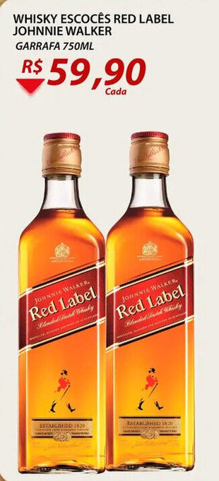 Assaí Atacadista Whisky Escoces Red Label Johnnie Walker 750ml oferta