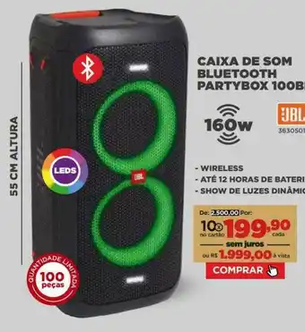 Móveis Simonetti Caixa de som bluetooth partybox 100br jbl oferta