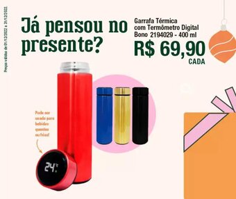 Multicoisas Garrafa Termica com Termometro Digital Bono 400ml oferta