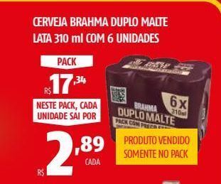 OXXO Cerveja brahma duplo malte lata 310 ml com 6 unidades oferta