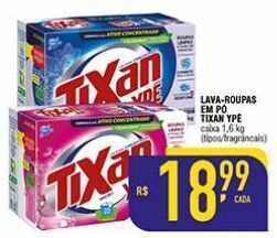 Mercantil Rodrigues Lava roupas em pó tixan ypê 1.6kg oferta