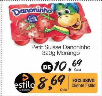 Supermercado Dalben Petit suisse danoninho morango oferta