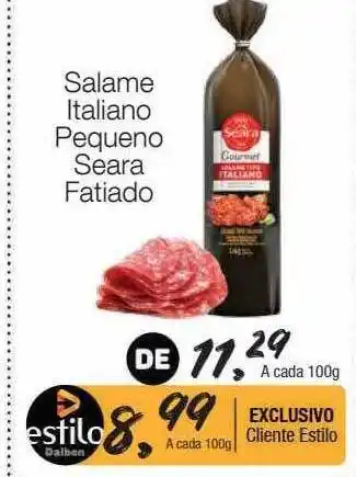 Supermercado Dalben Salame italiano pequeno seara fatiado oferta