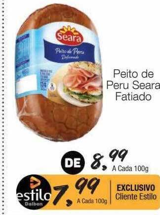 Supermercado Dalben Peito de peru seara fatiado oferta