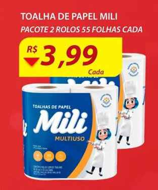 Assaí Atacadista Toalha de Papel Mili oferta