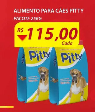 Assaí Atacadista Alimento para caes Pitty pacote 25kg oferta
