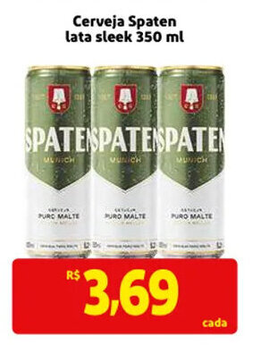 Mercado Extra Cerveja Spaten lata Sleek 350ml oferta