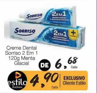 Creme dental sorriso 2 em 1 menta glacial