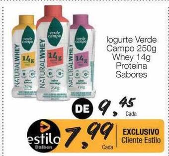 Supermercado Dalben Iogurte verde campo whey proteína sabores oferta