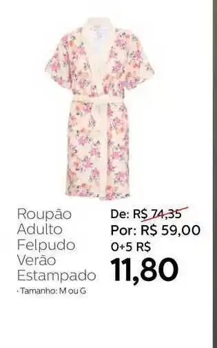 Roupão Adulto Felpudo Verão Estampando